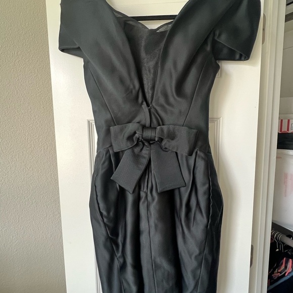 Vintage Victor Costa Dress Organza Off the Shoulder Sculpeted Low Back Size 6 - Picture 5 of 10